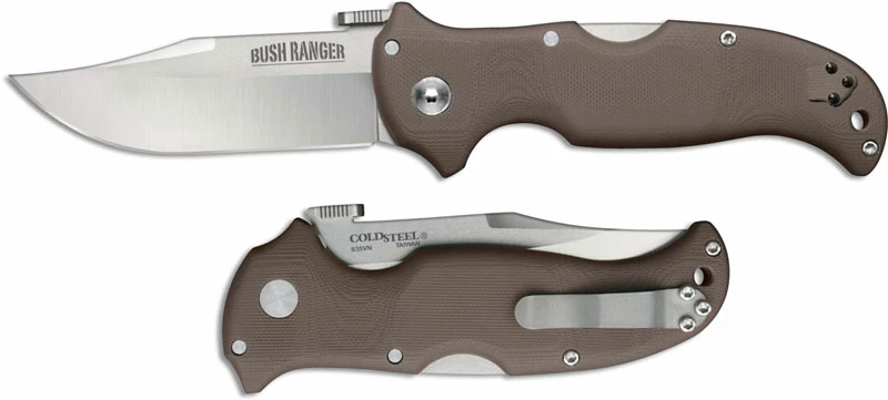 Cold Steel Knives Cold Steel 31A Bush Ranger Open On Withdrawal Clip Point Folder With Brown G10 Handle 4 Cold Steel Knives Cold Steel 31A Bush Ranger Open On Withdrawal Clip Point Folder With Brown G10 Handle - Image 2