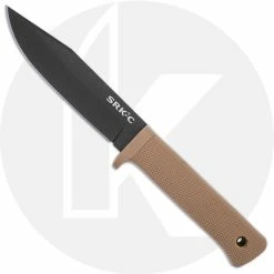 Cold Steel Knives Cold Steel SRK Compact - Black SK-5 Clip Point Fixed Blade - Desert Tan Kray-Ex - 49LCKD-DTBK