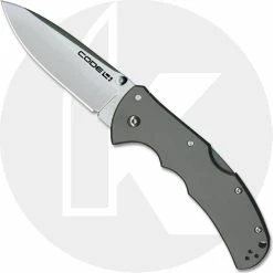 Cold Steel Knives Cold Steel 58PS Code 4 Knife S35VN Spear Point Gray Aluminum Tri-Ad Lock Folder