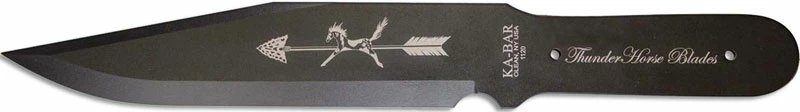 Ka-Bar Knives KABAR ThunderHorse Thrower 1120 - KJ Jones - Single Piece Black Tool Steel - Clip Point Blade - USA Made 3 Ka-Bar Knives KABAR ThunderHorse Thrower 1120 - KJ Jones - Single Piece Black Tool Steel - Clip Point Blade - USA Made