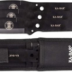 Ka-Bar Knives KABAR Throwing Knife Set 1121 - Single Piece Black Stainless Steel - Spear Point Blade - Triple Set