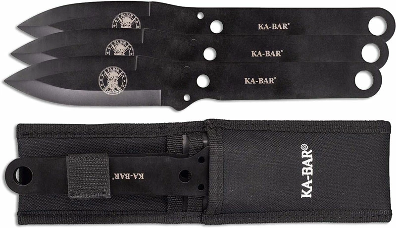 Ka-Bar Knives KABAR Throwing Knife Set 1121 - Single Piece Black Stainless Steel - Spear Point Blade - Triple Set 3 Ka-Bar Knives KABAR Throwing Knife Set 1121 - Single Piece Black Stainless Steel - Spear Point Blade - Triple Set