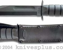 Ka-Bar Knives KA-1211, KA-BAR Black USMC Utility, Plain Edge, Leather
