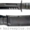 Ka-Bar Knives Black KABAR Knife, Part Serrated With Leather Sheath, KA-1212