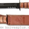 Ka-Bar Knives KABAR Knife, USMC Part Serrated With Leather Sheath, KA-1218 -Case Knives shop KA 1218