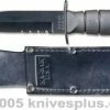 KA-BAR Knives: KABAR Short Black Tanto Knife, Part Serrated Leather Sheath, KA-1255 -Case Knives shop KA 1255