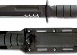 Ka-Bar Knives KA-1259, KA-BAR Short Black Utility, Part Serrated Edge, Synthetic Sheath