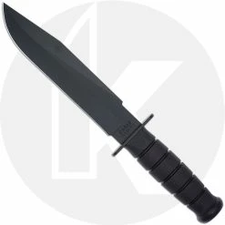 Ka-Bar Knives KA-BAR Black Fighter - 1269 - Plain Edge Clip Point - Black Kraton G - USA Made