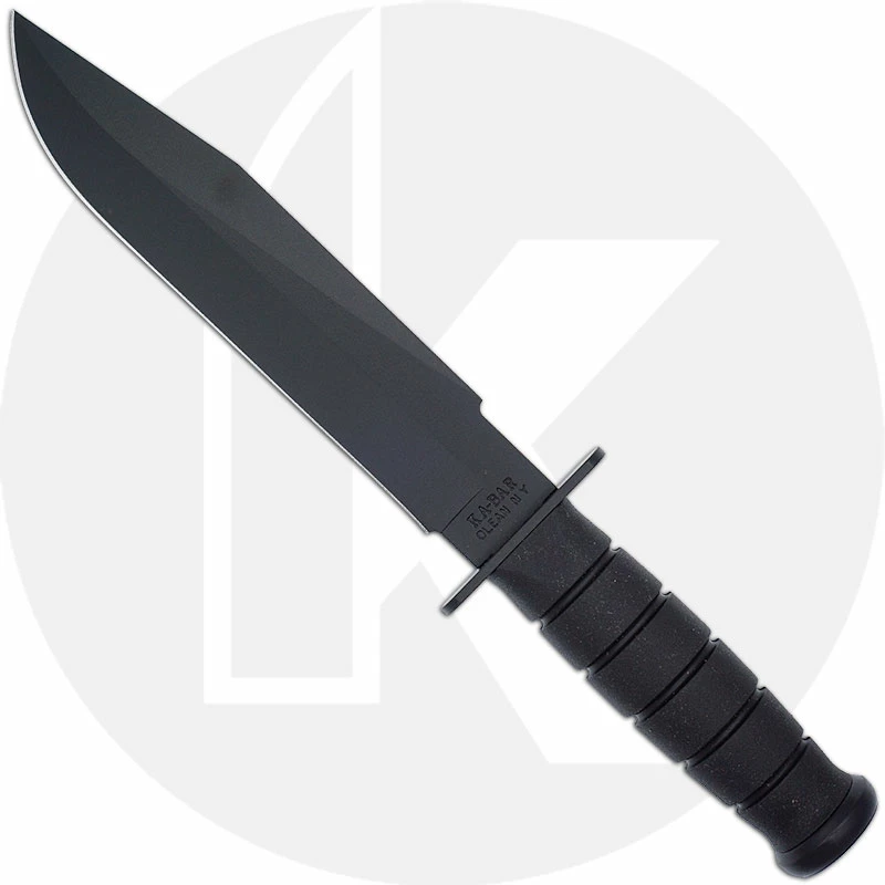 Ka-Bar Knives KA-BAR Black Fighter - 1269 - Plain Edge Clip Point - Black Kraton G - USA Made 3 Ka-Bar Knives KA-BAR Black Fighter - 1269 - Plain Edge Clip Point - Black Kraton G - USA Made