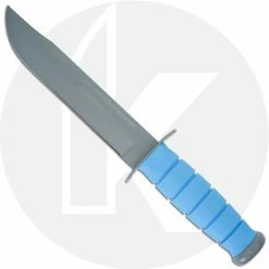 Ka-Bar Knives KABAR USSF SPACE-BAR 1313SF - Fighting Utility Knife - Gray 1095 Clip Point Fixed Blade - Blue Kraton G - USA Made