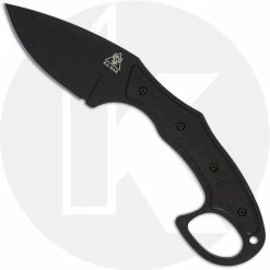 Ka-Bar Knives KABAR TDI Pocket Strike 2491 - Compact EDC Fixed Blade - Black Drop Point - Black Nylon / Fiberglass With Ring Pommel
