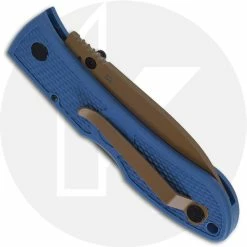 Ka-Bar Knives KABAR Dozier D2 Folding Hunter 4062D2 - Value Priced EDC - Dark Tan D2 Drop Point - Blue Zytel - Lock Back Folder -Case Knives shop KA 4062D2 CLOSED BACK