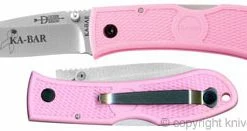 KA-BAR Knives: KABAR Dozier Folding Hunter, Pink Handle, KA-4062PK