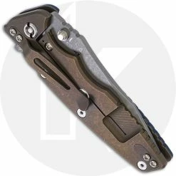 Hinderer Knives Eklipse Gen 2 - 3.5 Inch Tanto - Working Finish - 20CV - Tri Way Pivot - Blue / Black G-10 / Battle Bronze Ti -Case Knives shop RH EKL 4 CLOSED BACK