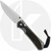 Chris Reeve Knives - Small Sebenza 31 Knife - S31-1100 - Stonewash Drop Point - Bog Oak / Blasted Titanium -Case Knives shop RH S31 1100 OPEN FRONT