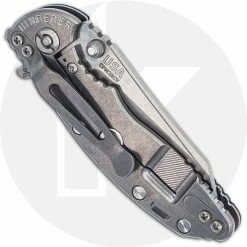 Hinderer Knives XM-18 3.0 Inch Knife - Wharncliffe - Stonewash - 20CV - Tri Way Pivot - Blue / Black G-10 / Stonewash Ti -Case Knives shop RH SmallWarncliffe CLOSED BACK