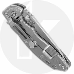 Hinderer Knives XM-18 3.5 Inch Knife - Slicer - Stonewash Finish - 20CV - Tri Way Pivot - Gray G-10 -Case Knives shop RH XM18130 CLOSED BACK