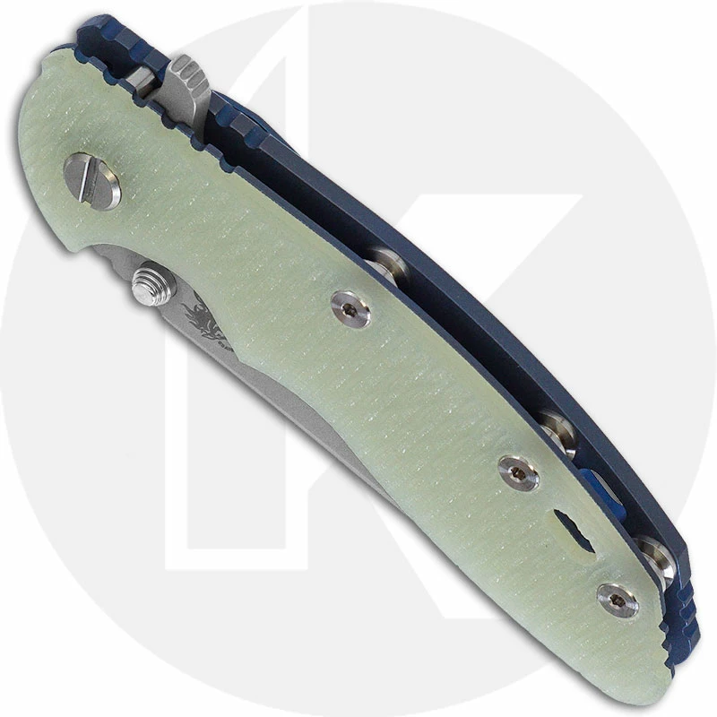 Hinderer Knives XM-18 3.5 Inch Knife - Slicer - Working Finish - 20CV - Tri Way Pivot - Translucent G-10 / Battle Blue Ti 4 Hinderer Knives XM-18 3.5 Inch Knife - Slicer - Working Finish - 20CV - Tri Way Pivot - Translucent G-10 / Battle Blue Ti - Image 2