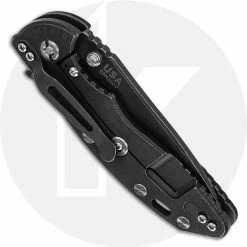 Hinderer Knives XM-18 3.5 Inch Knife - Slicer - Battle Black DLC - 20CV - Tri Way Pivot - Black G-10 / Battle Black DLC Ti -Case Knives shop RH XM18142 CLOSED BACK