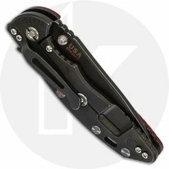 Hinderer Knives XM-18 3.5 Inch Knife - Slicer - Battle Black DLC - 20CV - Tri Way Pivot - Red G-10 / Battle Black DLC Ti -Case Knives shop RH XM18143 CLOSED BACK