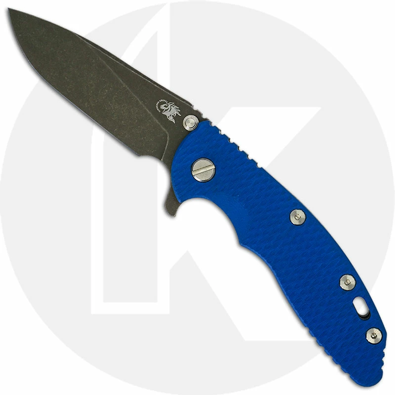 Hinderer Knives XM-18 3.5 Inch Knife - Slicer - Battle Black DLC - 20CV - Tri Way Pivot - Blue G-10 / Battle Black DLC Ti 3 Hinderer Knives XM-18 3.5 Inch Knife - Slicer - Battle Black DLC - 20CV - Tri Way Pivot - Blue G-10 / Battle Black DLC Ti
