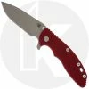 Hinderer Knives XM-18 3.5 Inch Knife - Spear Point - Working Finish - 20CV - Tri Way Pivot -Red G-10 / Working Finish Ti -Case Knives shop RH XM18150 OPEN FRONT
