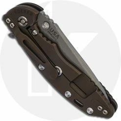 Hinderer Knives XM-18 3.5 Inch Knife - Spear Point - Working Finish - 20CV - Tri Way Pivot - Black G-10 / Battle Bronze Ti -Case Knives shop RH XM18154 CLOSED BACK