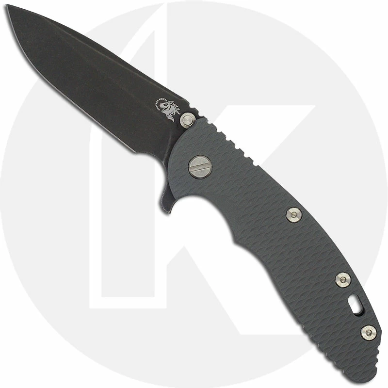 Hinderer Knives XM-18 3.5 Inch Knife - Spear Point - Battle Black - 20CV - Tri Way Pivot - Grey G-10 / Battle Black Ti 3 Hinderer Knives XM-18 3.5 Inch Knife - Spear Point - Battle Black - 20CV - Tri Way Pivot - Grey G-10 / Battle Black Ti