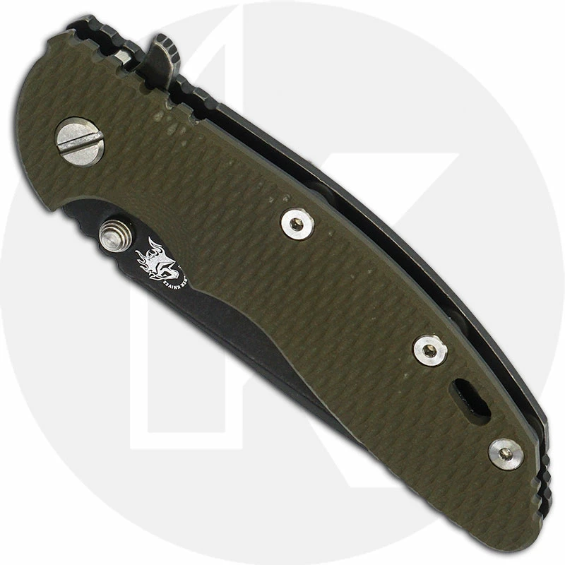 Hinderer Knives XM-18 3.5 Inch Knife - Spear Point - Battle Black - 20CV - Tri Way Pivot - OD Green G-10 / Battle Black Ti 4 Hinderer Knives XM-18 3.5 Inch Knife - Spear Point - Battle Black - 20CV - Tri Way Pivot - OD Green G-10 / Battle Black Ti - Image 2