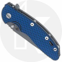 Hinderer Knives XM-18 3.5 Inch Knife - Spanto - Working Finish - S45VN - Tri Way Pivot - Blue / Black G-10 -Case Knives shop RH XM18170 CLOSED FRONT