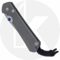 Chris Reeve Knives - Small Sebenza 31 Knife - S31-1000 - Stonewash Drop Point - Sandblast Titanium -Case Knives shop S31 1000 CLOSED FRONT