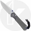Chris Reeve Knives - Small Sebenza 31 Knife - S31-1000 - Stonewash Drop Point - Sandblast Titanium -Case Knives shop S31 1000 OPEN FRONT