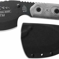 TOPS Knives American Trail Maker ATM-01 - Black Traction Coat 1095 Drop Point - Black Linen Micarta