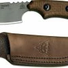 TOPS Knives Bull Trout Knife BLTT-01 - Martin Murillo EDC - Tumble Finished 154CM Stainless Steel - Brown Burlap Micarta - USA Made