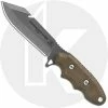 TOPS Knives Backpacker's Bowie BPB-01 - Tumbled 1095 Clip Point - Green Micarta - USA Made -Case Knives shop TK BPB01 MAIN