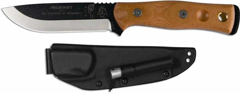 TOPS Knives / Brothers Of Bushcraft BOB Fieldcraft Knife BROS-01 - Black 1095 Steel Blade - Tan Micarta 3 TOPS Knives / Brothers Of Bushcraft BOB Fieldcraft Knife BROS-01 - Black 1095 Steel Blade - Tan Micarta