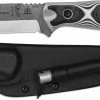 TOPS Knives / Brothers Of Bushcraft BOB Fieldcraft Knife BROS-154-WB - Tumble Finish 154CM Blade - White / Black G10 -Case Knives shop TK BROS154WB