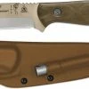 TOPS Knives / Brothers Of Bushcraft BOB Fieldcraft Knife BROS-TAN - Coyote Tan 1095 Steel Blade - Green Micarta -Case Knives shop TK BROSTAN