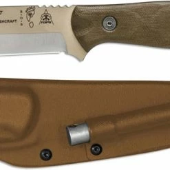 TOPS Knives / Brothers Of Bushcraft BOB Fieldcraft Knife BROS-TAN - Coyote Tan 1095 Steel Blade - Green Micarta