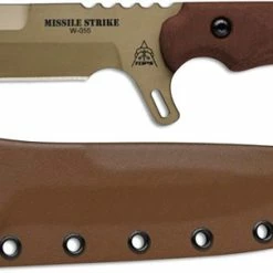 TOPS Knives Missile Strike MISS-01 - Kelly McCulley - Coyote Tan 1095 Spear Point - Tan Micarta