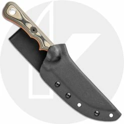 TOPS Knives Muley Skinner MSKIN-01 - Tumbled 154CM Blade - Tan / Black G10 - USA Made -Case Knives shop TK MSKIN01 SHEATH