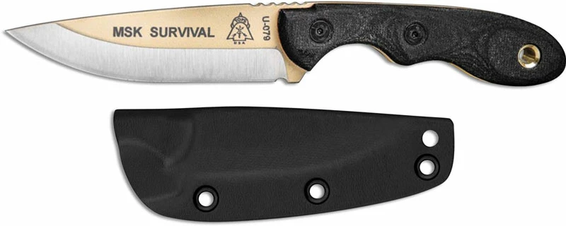 TOPS Knives Mini Scandi Survival Neck Knife MSK-SURV - Leo Espinoza - Coyote Tan 1095 Steel Blade - Black Micarta 3 TOPS Knives Mini Scandi Survival Neck Knife MSK-SURV - Leo Espinoza - Coyote Tan 1095 Steel Blade - Black Micarta
