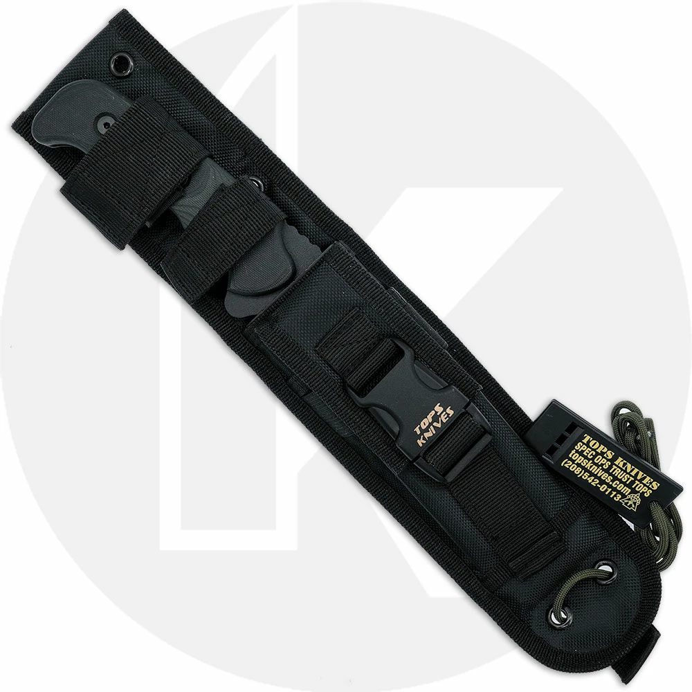 TOPS Knives Mission Team 21 Knife MT-21 - Black Traction Coat 1095 Hunters Point - Green / Black G10 - USA Made 4 TOPS Knives Mission Team 21 Knife MT-21 - Black Traction Coat 1095 Hunters Point - Green / Black G10 - USA Made - Image 2