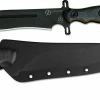 TOPS Knives Operator 7 Knife OP7-02 Blackout Edition - Black Traction Coated 1075 Recurve - Black Micarta And G10 -Case Knives shop TK OP702