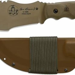 TOPS Knives Tom Brown Tracker 1 TBT01-TAN - Coyote Tan 1095 Steel Blade - Green Micarta