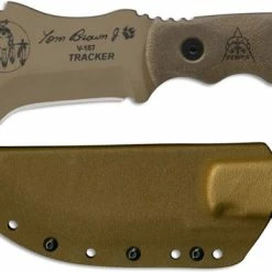 TOPS Knives Tom Brown Tracker 2 TBT02-TAN - Coyote Tan 1095 Steel Blade - Green Micarta