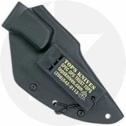 TOPS Knives Wolf Pup XL WP011 - Black Traction Coated 1095 - Black Linen Micarta - USA Made -Case Knives shop TK WOLFPUPXL SHEATJ