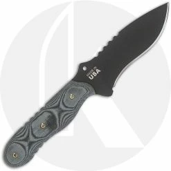 TOPS Knives Desert Son DSON-01 - Black 1095 Hunters Point Recurve Drop Point - Black Linen Micarta - USA Made -Case Knives shop TOPS DESERTSON BACK