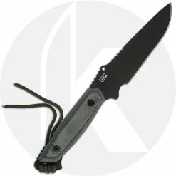 TOPS Knives Dawn Warrior DW-33 - Black 1095 Hunters Point - Black Linen Micarta - USA Made 8 TOPS Knives Dawn Warrior DW-33 - Black 1095 Hunters Point - Black Linen Micarta - USA Made -Case Knives shop TOPS DW33 OPEN BACK