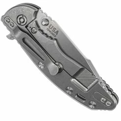 Rick Hinderer Knives SKINNY XM-18 3.5 Inch Knife - Harpoon Spanto - Stonewash - 20CV - Tri Way Pivot - Black G-10 -Case Knives shop XM 18 BLACK CLOSED FRONT